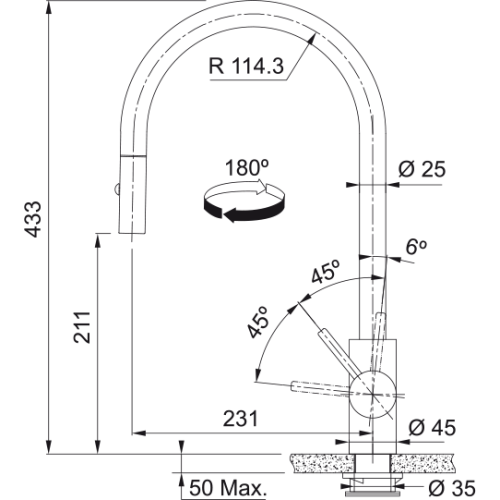 FRANKE ΜΠΑΤΑΡΙΑ ΚΟΥΖΙΝΑΣ ΑΝΟΞEIΔΩΤΗ ΑΝΑΜΕΙΚΤΗ EOS ΝΕΟ ΝΤΟΥΣ COPPER