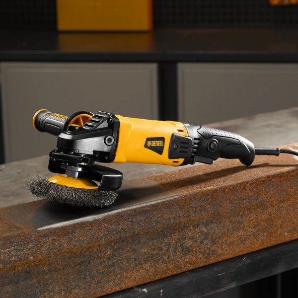 DENZEL ΓΩΝΙΑΚΟΣ ΤΡΟΧΟΣ 125mm - 1100W  ΜΕ ΡΥΘΜΙΖΟΜΕΝΕΣ ΣΤΡΟΦΕΣ