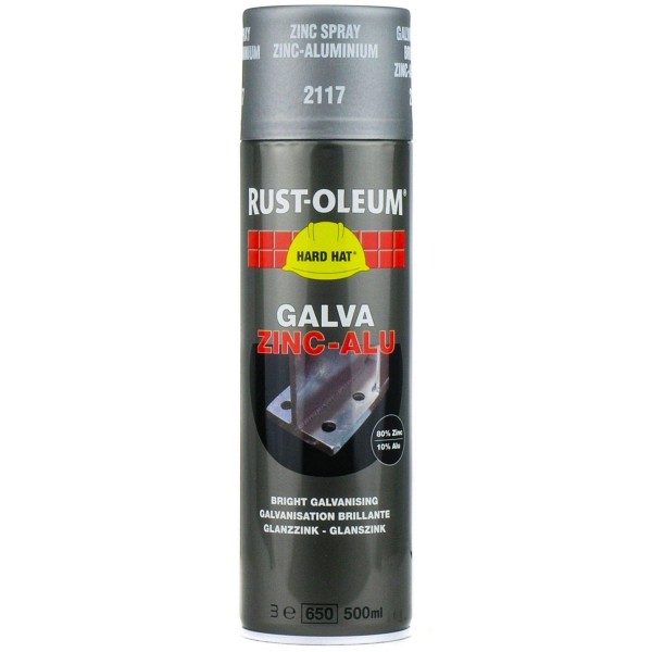 RUST OLEUM GALVA-ZINC ALU SPRAY 2117 ALUMINIUM 500ml