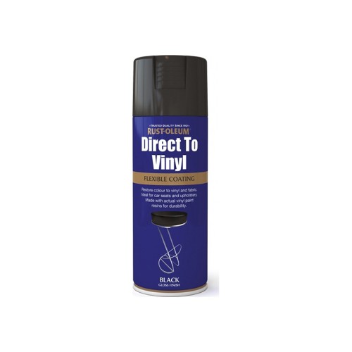 RUST OLEUM DIRECT TO VINYL SPRAY BLACK GLOSS 400ml