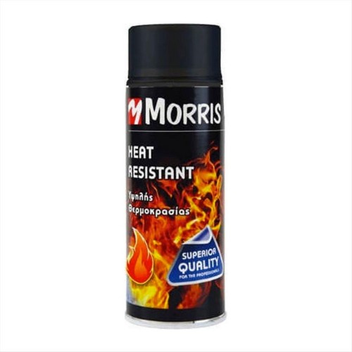 MORRIS ΣΠΡΕΙ ΧΡΩΜΑΤΟΣ ΠΥΡΑΝΤΟΧΟ ΜΑΥΡΟ ΛΑΚΑ 400ml