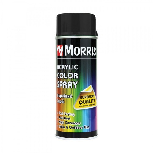 MORRIS ΣΠΡΕΙ ΧΡΩΜΑΤΟΣ ΜΑΥΡΟ ΣΑΤΙΝΕ 400ml